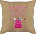 Einschulung Deko Kissen Bedruckt mit - Schulkind rosa Schultasche - Unisize - Beige - Geschenk - GURLI Kissen mit Füllung - Kissen 50x50 cm und Dekokissen mit Füllung