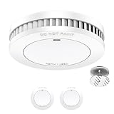 Detector de Humo de 10 años con batería, Soporte magnético, sin Perforaciones, Certificado por TÜV-Rheinland, Alarma contra Incendios sin LED Parpadeante, EN14604,2 Unidades