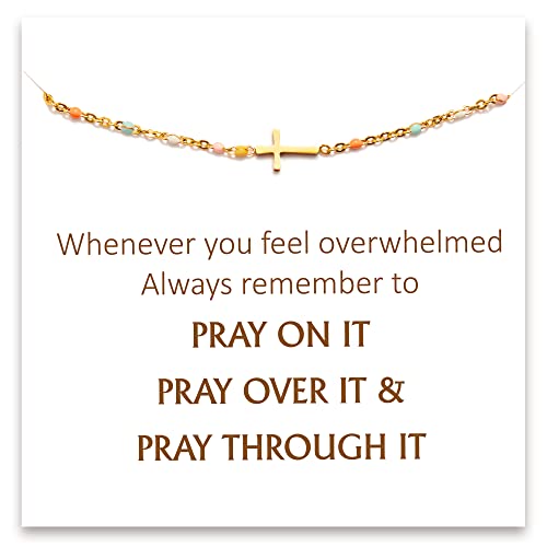 STORYJEWELLERY Cross Bracelet for Women, Religious & Christian Gifts for Women, Confirmation and Baptism Gifts, Encouragement Presents for Sister Daughter and Friend, Christian Jewelry