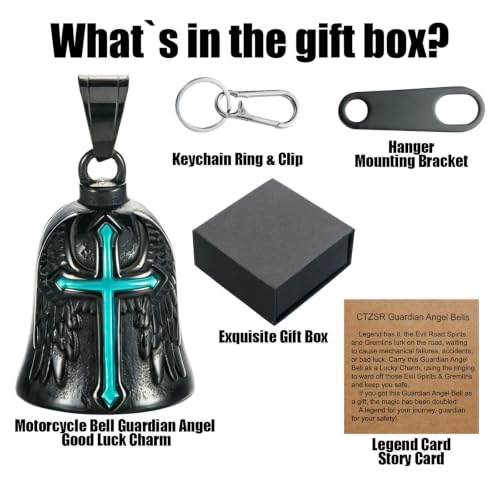 Image of Motorcycle Bell Guardian Angel Gremlin Lucky Charm Gift For Riders