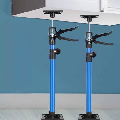 Gziztx 2Pcs Plasterboard Props 50-115CM Adjustable Telescopic Quick Support Rod 40KG Capacity Ceiling Support Slip-Resistant Door Frame Strut Hand Lifting Jack Tools (Blue)