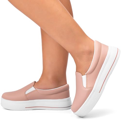 Tenis Lumiss Feminino Casual Sapatenis Confort IT (37, Sintético nude)