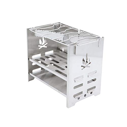 Camping Grill, Faltbarer und Mobiler Holzkohlegrill aus Edelstahl, BBQ Mini Holzkohlegrill, Praktischer Reisegrill für Outdoor, Trekking,