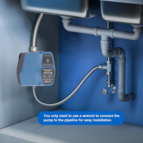 Fockety Pompa di Aumento della Pressione 'Acqua, Pompa di Acqua di Aumento della Doccia di 100W 24V IP56, Avvio e Arresto Automatico, Pompa di Pressione 'Acqua di 25L al Minuto (Spina Europea