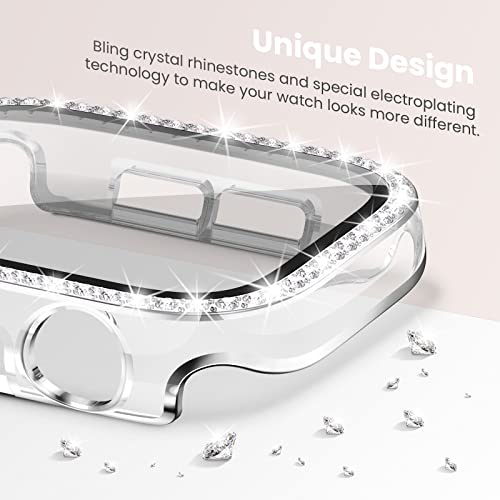 Goton 2 Stück Bling Schutzhülle für Apple Watch Displayschutzfolie 44 mm SE 3/2/1, Serie 6 5 4… – Ansicht 3