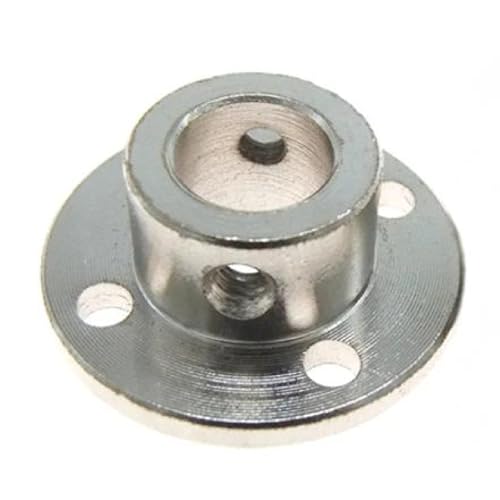 Industrial Rigid Flange Coupling, Precision Machined Steel Motor Shaft Connector, High Torque Power Transmission Coupler for Machinery, Zero Backlash Design (6.35mm)