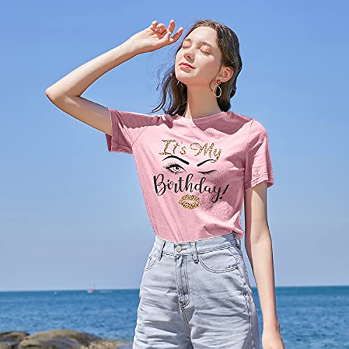 Birthday Shirts for Women: Happy Birthday Party Short Sleeve Tops2