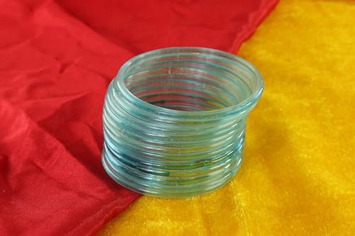 Image of STYOLLO Viral Jelly Transparent Plain Glass Chudi Set For Women & Girls | Traditional Bangle Set | Stylish Bangles For Girls | Ethnic Wedding, Festive & Daily Jewelry | Classic Designer Churi - Set Of 12