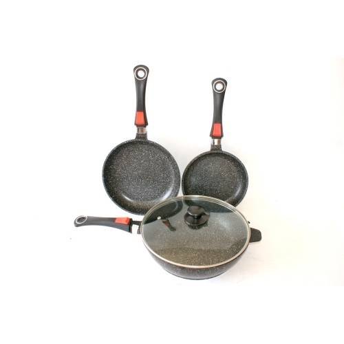 Pradel Excellence Lot de 3, sauteuse + poêles, acier inoxydable, induction