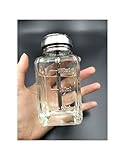 YYNGJCK 6 Oz/ 180ml Empty Glass Pump Dispenser Bottle, Square Refillable Push Down Pump Dispenser Alcohol Makeup Nail Polish Remover Bottles with Cap, 1 Pack
