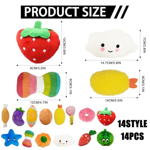 Fadcaer 14 Pcs Dog Squeaky Toys, Puppy Plush Toys, Small Dog Interactive Teething Chew Toy - Image 2