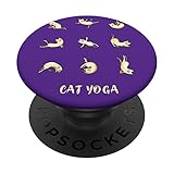 yoga katze om sport yogaworkshop cat humor meditation PopSockets mit austauschbarem PopGrip