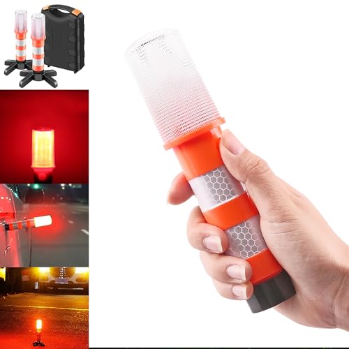 COFEMY Flares Led-noodgevallenset, rood licht voor snelweg, verkeersveiligheidslamp, campinglamp, alternatief voor veiligheidsdriehoek, led-noodgevallen, 2 lampen - Afbeelding 6