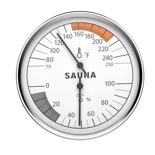 Myhoomowe Higrómetro del Termómetro de la Sauna 2-In-1 Fahrenheit para el Sitio de la Sauna, Monitor Interior de la Temperatura de la Humedad