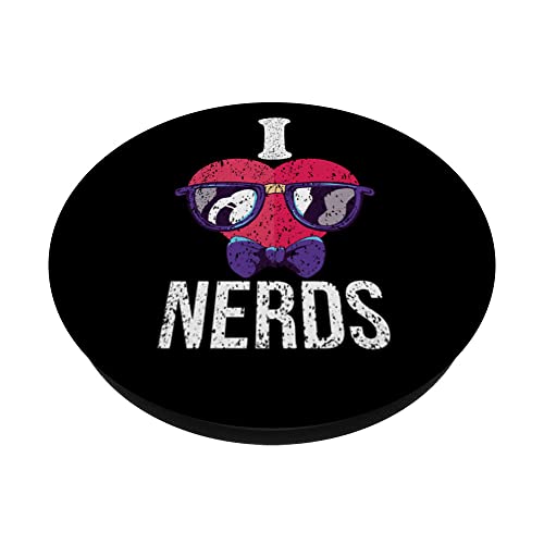 I Love Nerds Shirt For Women I Love Nerds Shirt Youth Nerds PopSockets Swappable PopGrip, Black - Image 2