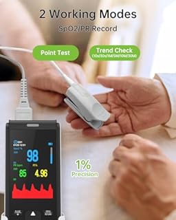 Saturimetro Da Dito Bluetooth Certificato, HOLFENRY Pulsossimetro Da Dito/Ricaricabile Ossimetro Da Dito Bluetooth con App per Livello Sp02 e PI, PR Per Adulti Uso Notturno Geschäft Reise Verwenden