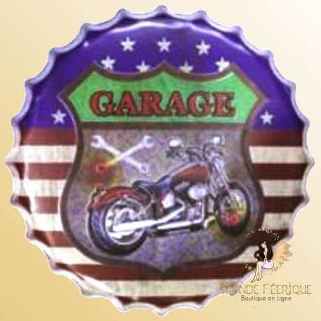 Capsule Métal America Moto USA 40cm plaque métal vintage garage biker