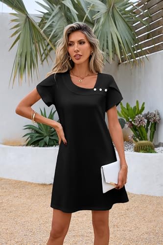 Image of Valiamcep Women's 2026 Summer Sleeveless Mini Dress Casual Square Neck Slim Fit Cocktail Party Short Dresses