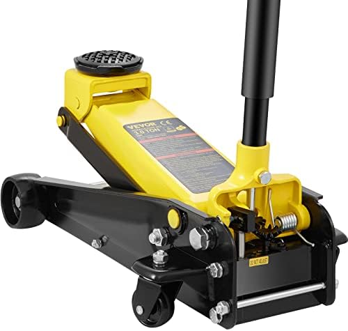 VEVOR 3 Ton Low Profile Floor Jack for All Terrain Vehicles, Heavy-Duty Steel Racing Jack with Quick Lift Pump, 5.12"-20" Lifting Range, 3.0 tons