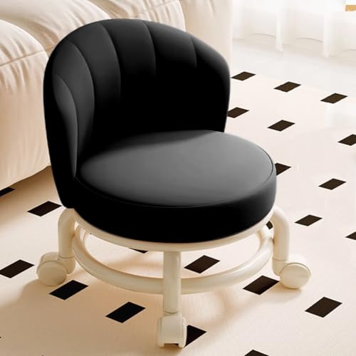 Timati Rolling Pulley Stool, Portable Mini Shoe Stool, Small Roller