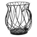 DIYEAH Kaffee Kapselhalter Metallkorb mit Großer Kapazität Stabiler Katzenohren ständer Schwarzer Multifunktionaler Aufbewahrungsständer für Küche Büro Stilvolles Design Vielseitig