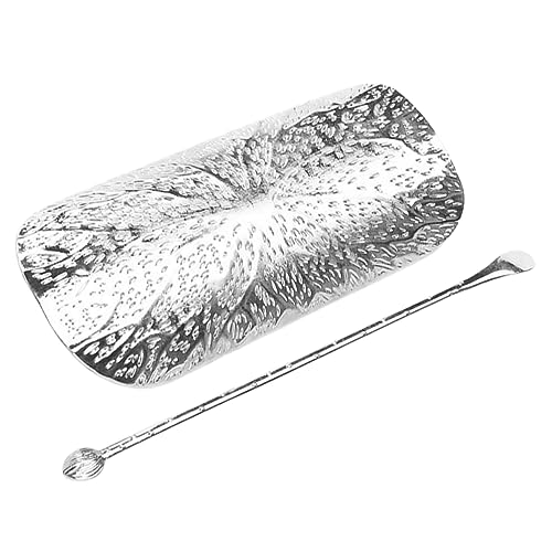 MAGICLULU 1set Tea Leaf Storage Plate Spoon Premium Alloy Tea Scoop Decorative Functional Lightweight Design for Easy Use and Home Brewing