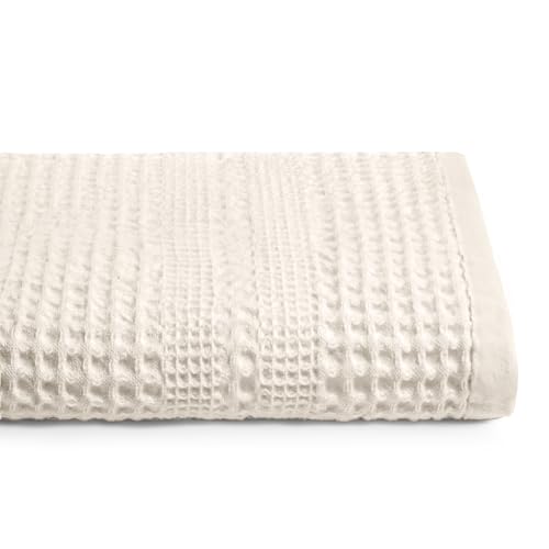 GILDEN TREE Waffle Towels Quick Dry Lint Free Thin Bath Towel, Classic Style (Cream)