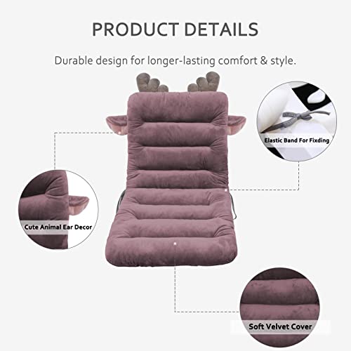 Elfjoy Desk Chair Cushion 85Cm Office Chair Cushion Seat Cushion With Back Support Lounger Cushion With Fixing Band (Purple) 85×45Cm #TOP2