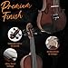 Ceciliec Acoustic Violin 4/4 Full Size, Solid Wood Fiddle for Beginners Adults, Ebony Fitted Satin Antique Finish Violin Starter Kit with Hard Case