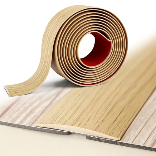 300cm x 5cm Tapajuntas Suelo Adhesivo, Perfil de Transición para Suelo de PVC, Tapa Juntas para Suelo Autoadhesivos para Suelo Laminado, Vinilo, Moqueta y Baldosas, Gris