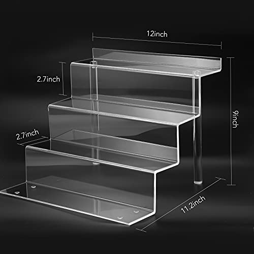Clear Acrylic Display Riser Shelf For Funko Pop, Perfume Makeup Organizer And Amiibo Action Figure Holder, 12 In Cupcake Stand, Dolls Collectibles Display Stand #TOP1