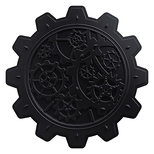 Rhino Valley Patin de Snowboard en PVC, Pads Snowboard Antidérapant avec Motif en Forme d'Engrenage 3D, Tapis de Ski Auto-Adhésif avec Excellente Adhérence et Traction pour Déneigement, 15x15cm, Noir Cover