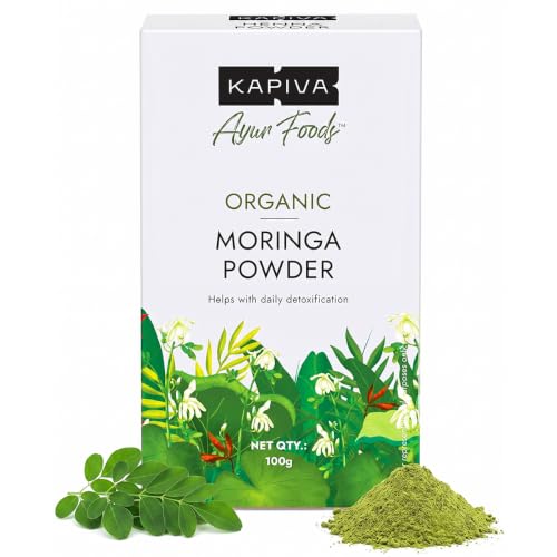 Kapiva Certified Organic Moringa Powder 100g Pure Moringa Leaf Powder | Rich in Nutrients | Natural Energy Booster & Immunity Support