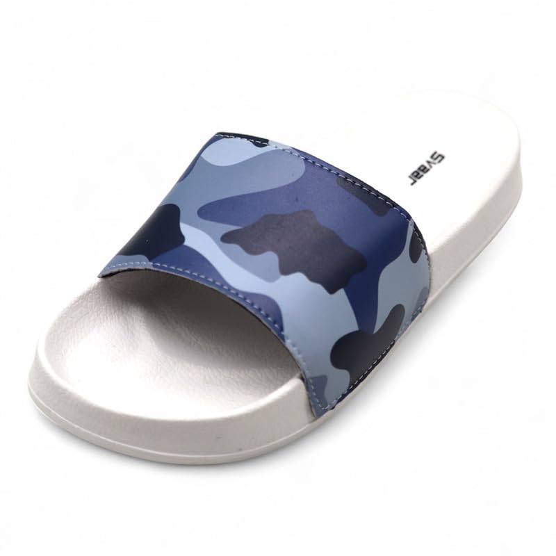 Image of SVAAR Men's Camouflage Printed Slides | Soft Cushioned Slip-On Slippers for Casual, Indoor & Outdoor Use