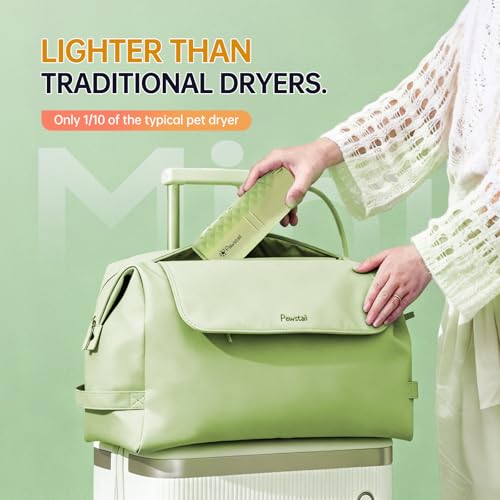 Dog Dryer for Pet Grooming,Pet Neck-Hanging Hair Dryer,Alternating Hot and Cold Airflow.Handheld & Hands-Free.Low-Noise, Ultra-Lightweight.High Wind Speeds.Adjustable Heat & Speed Green