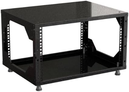 6U 482.6mm (19") Mini Rack - Open Frame - 440 mm Depth - Black - Server Enclosure - Studio Cabinet - Flight case