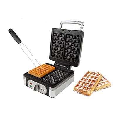Waffeleisen 2 in 1 für extra dicke quadratische Waffeln (2,6 cm) und knusprige Waffeln inkl. Spatel
