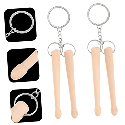 Llaveros de baquetas mini de madera y metal miniatura 5