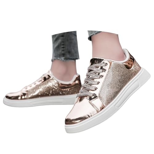 Baskets à paillettes femme chaussures de sport légères haut haut à lacets