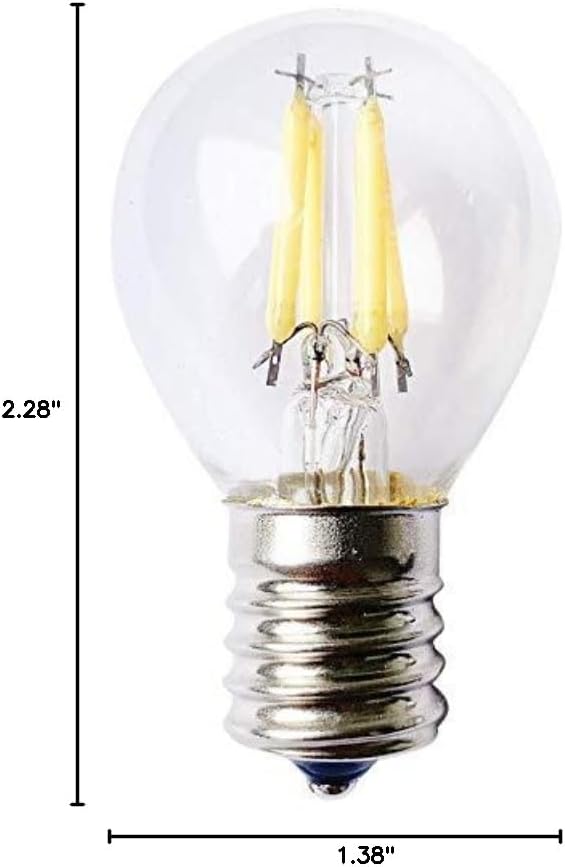 S11-DSE17-4W-WW27 Dimmable S11 E17 Intermediate Base 4W LED Filament Light Bulb, 40W Equivalent, Warm White 2700K, 4-Pack