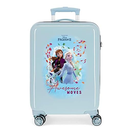 Disney Frozen Awesome Moves Maleta de cabina Azul 38x55x20 cms Rígida ABS Cierre combinación 34L 2,6Kgs 4 ruedas dobles Equipaje de Mano
