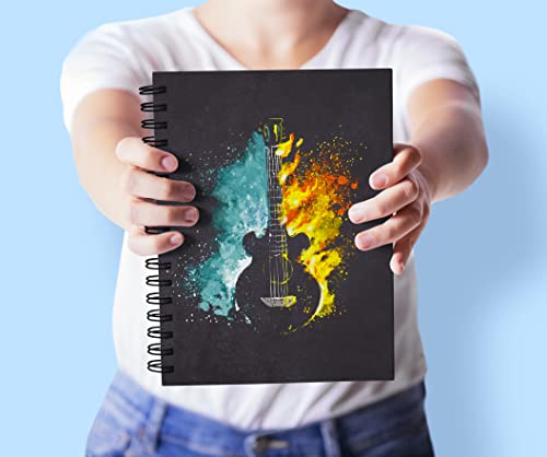 Image of Guitar music Spiral Wiro Unruled Blank Pages Notebook Diary Journal Drawing Book Size-A5(6X9 Inches) (Guitar music)