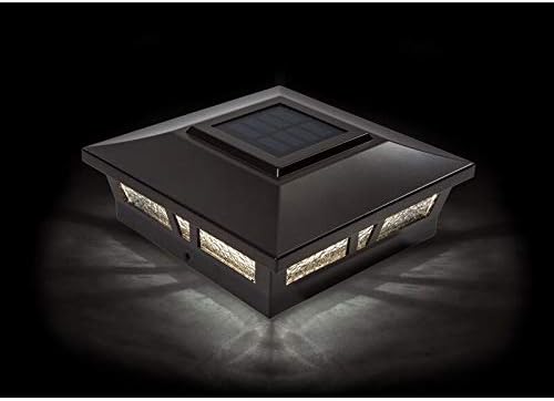 Misc 6x6 Brown Aluminum Solar Post Cap (Set of 2) Glass Dusk to Dawn Lights Energy Efficient