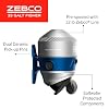 Zebco Salt Fisher 33 Spincast Reel and Fishing Rod Combo, 6-Foot 6-Inch 2-Piece Medium-Heavy Power, Moderate-Fast Action Fiberglass Rod, Interchangeable Retrieve, 12-Pound Line, Blue/Silver