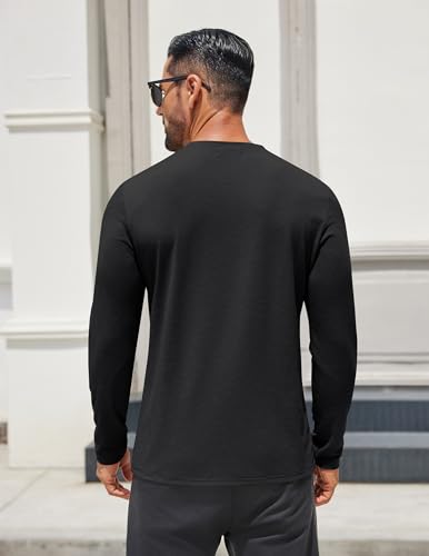 COOFANDY Men's Henley Shirts Long Sleeve Lightweight Button T-Shirt Casual Basic Tee Top4