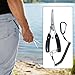DONQL Fishing Pliers Saltwater Resistant, Split Ring Pliers, Stainless Steel Fishing Hook Remover, Fishing Accessories with Lanyard, Gifts for Man (Red)