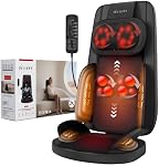 Massager du cou et du dos Shiatsu pour soulager la douleur Tissu profond, 8D Pattes de chaise de massage à tricoter avec chaleur, Bureau à la maison, Cadeaux de relaxation pour hommes Femmes