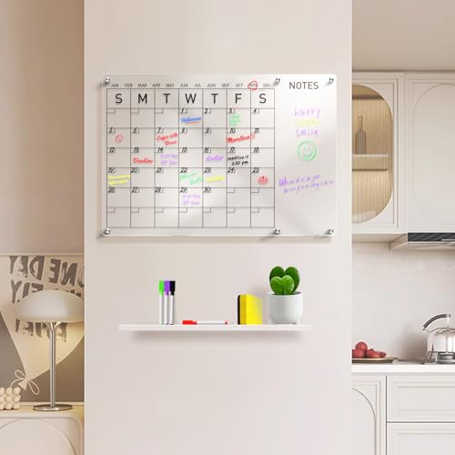 Acrylic Calendar for Wall,Measures Approximately 𝟐𝟑\" 𝐱 𝟏𝟔\" Acrylic Dry Erase Board,Acrylic White Board,Clear Dry Erase Board,Acrylic Wall Calendar,Clear White Board for Wall - Thumbnail 7