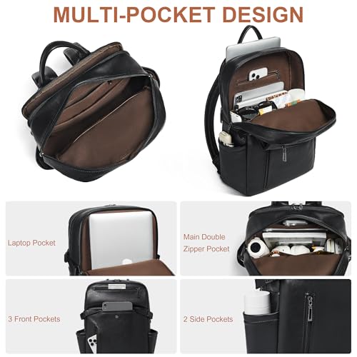 Mroede PU Leather Laptop Backpack