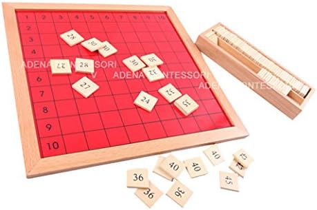 Miniatura 2 de Adena Montessori Tablero de Pitágoras Juguete de madera Desarrollo Temprano Material de Matemáticas